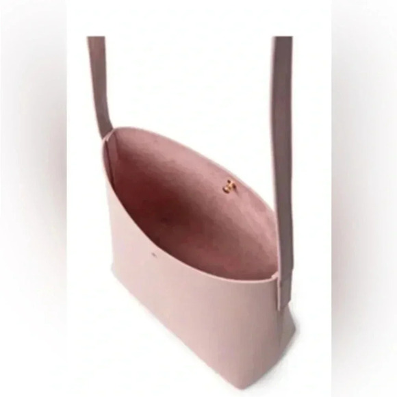 Anthropologie SAMARA shoulder bag EUC pale peony pink cottage core vegan suede - Picture 6 of 14